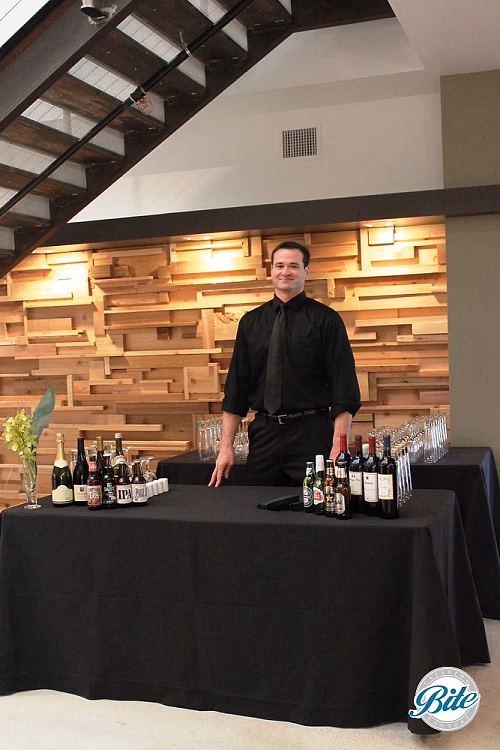 In office catering with bar set up 