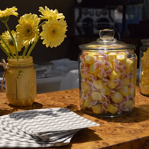 Graduation/Birthday Party Candy Bar with Chevron Bags