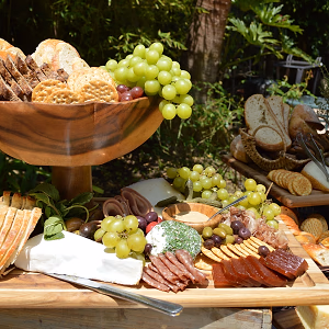 International Cheese and Charcuterie Display Closeup
