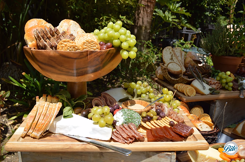 International Cheese and Charcuterie Display Closeup