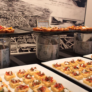 Dessert Bites displayed on top of casino cash