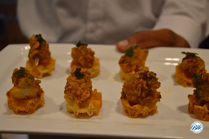 Tray Passed Mini Chicken and Waffle Bites