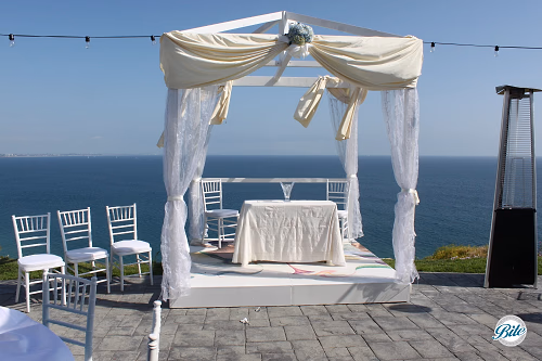 Malibu Wedding Ceremony Altar Overlooking Ocean