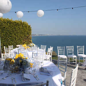 Malibu Home Backyard Wedding Reception with Ocean View