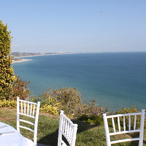 Ocean view from backyard wedding in Malibu