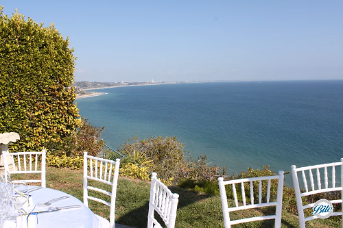 Ocean view from backyard wedding in Malibu
