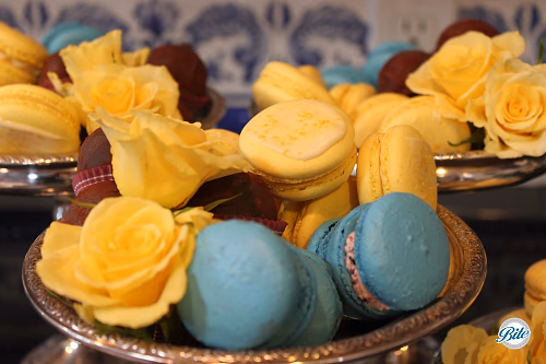 Macarons and Brownie Truffles Closeup